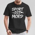 Sport Ist Mord Anti Unsporty Knife Lazy Retro T-Shirt Lustige Geschenke