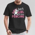 Traje De Esgrima Para Just A Girl Who Loves Fencing Camiseta unisex Regalos divertidos