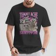 Tummy Ache Survivor Raccoon Meme Bootleg Graphic 90S T-Shirt Lustige Geschenke