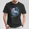 Unicorn Standing In The Forest Fantasy Nature Universe T-Shirt Lustige Geschenke