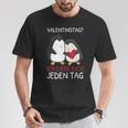 Valentinstag Ich Liebe Dich Jeden Tag Pinguin Partner T-Shirt Lustige Geschenke
