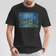 Vincentan Gogh Noche Estrellada Sobre El Ródano Camiseta unisex Regalos divertidos