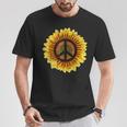 Vintage Sunflower Peace Sign Retro 70S Hippie Flower Power T-Shirt Lustige Geschenke