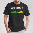 Wind Comes Kiter Surfer Saying Kitesurfer Windsurf T-Shirt Lustige Geschenke