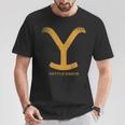 Yellowstone Dutton Ranch Gold Y Logo S T-Shirt Lustige Geschenke