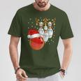 Bowling Christmas Bowling Santa Hat Christmas Lights T-Shirt Lustige Geschenke