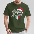 Buon Natale Italian Christmas Christmas Italy Flag Heart T-Shirt Lustige Geschenke