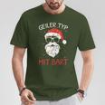 Christmas With Beard Santa Claus Christmas Beard Carrier T-Shirt Lustige Geschenke