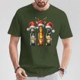 Christmas Beer Bottles With Christmas Hat Beer T-Shirt Lustige Geschenke