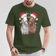 Christmas Lights For Horse Lovers Reindeer Santa Hat Horse Christmas T-Shirt Lustige Geschenke