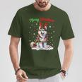 Christmas Outfit Christmas Jumper Husky Dog Christmas T-Shirt Lustige Geschenke