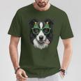 Christmas Tree Sunglasses Border Collie Christmas Women T-Shirt Lustige Geschenke