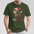 Donkey Merry Christmas Lights Santa Hat Xmas Snow T-Shirt Lustige Geschenke