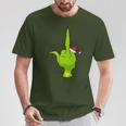 Green Hand Middle Finger Santa T-Shirt Lustige Geschenke