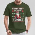 Saying Ho Ho Hol Mir Mal Ein Bier Ugly Christmas T-Shirt Lustige Geschenke