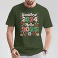 Goodbye 2024 Hello 2025 Merry Christmas Happy New Year 2025 T-Shirt Lustige Geschenke