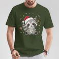 Raccoon Christmas Animals Fairy Lights Raccoon T-Shirt Lustige Geschenke