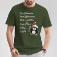 With Text 'Ein Glühwein' A Mulled Wine Swei Mulled Wine Penguin For Christmas T-Shirt Lustige Geschenke