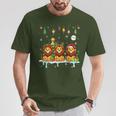 Three Santa Claus Reindeer Elf Lions Christmas Animal Lovers Children's T-Shirt Lustige Geschenke