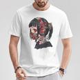 Anime Manga Gráfico Ojos Rojos Arte Anime Camiseta unisex Regalos divertidos