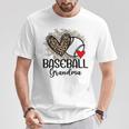 Baseball Grandma Leopard Heart Proud Baseball Grandma T-Shirt Personalized Gifts