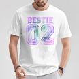 Bff 02 Best Friends Matching Bestie For 2 Tie Dye On Back T-Shirt Lustige Geschenke