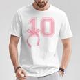 Birthday Girl Pink Coquette Bow 10 Year Old Aesthetic Girly T-Shirt Funny Gifts