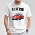 British Classic Car Red Mini Sports Car Gray T-Shirt Lustige Geschenke