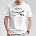 Chat Humour Cadeau Chat M'épuise T-Shirt Cadeaux drôles