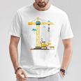 Children's 2Nd Birthday Boys With Crane And Digger Construction Site T-Shirt Lustige Geschenke