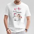 Children's Big Sister 2025 Horses Baby Pregnancy Announcement Gray T-Shirt Lustige Geschenke