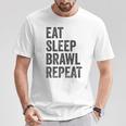 Eat Sleep Brawl Repeat Brawler ideo Player Gray T-Shirt Lustige Geschenke