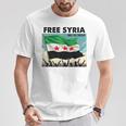 Free Syria Syria Revolution Freedon Flag Blue T-Shirt Lustige Geschenke