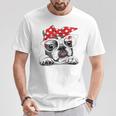 French Bulldog In Headband & Glasses T-Shirt Lustige Geschenke