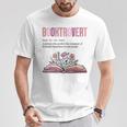 Booktrovert Definition Book Lovers Librarian Flowers T-Shirt Lustige Geschenke