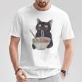Cat Eating Ramen Vintage Japanese Noodles T-Shirt Personalized Gifts
