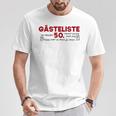 Guest List 50Th Guest List Guest Book 50Th Birthday Woman Man T-Shirt Lustige Geschenke