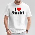 Japanese Food I Love Heart Sushi T-Shirt Lustige Geschenke