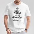 Keep Calm And Let Ronaldo Handle It Name Gray T-Shirt Lustige Geschenke