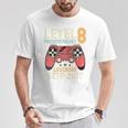 Kinder 8 Geburtstagideo Gamer Level 8 Freigeschaltet Jahrgang T-Shirt Lustige Geschenke