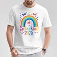 Kinder Schulkind 2025 Regenbogen Mädchen Einschulung 2025 Mädchen T-Shirt Lustige Geschenke