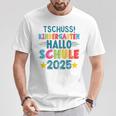 Kinder Tschüss Kindergarten Hallo Schule 2025 Lustig Kita Abgänger T-Shirt Lustige Geschenke