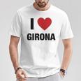 I Love Girona Ciudad En España Con Red Love Heart Camiseta unisex Regalos divertidos