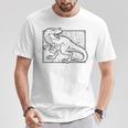 Motivo De Dinosaurio Para Colorear Y Pintar Para Niños Camiseta unisex Regalos divertidos
