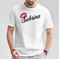 Sabrina Bold Red Lips Personalized Name For And Girls T-Shirt Funny Gifts