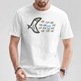 Smilo & Bron With Fish Motif Gray T-Shirt Lustige Geschenke