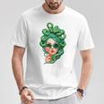 Sunglasses Green Snake Hair Hairstyle Medusa T-Shirt Lustige Geschenke