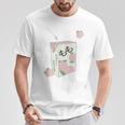 Texto Japonés De Los 90 Jugo De Durazno Estético Otaku Anime T-Shirt Lustige Geschenke