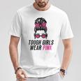 Tough Girls Tragen Im Oktober Pink Leopard Print Wear Pink Gray T-Shirt Lustige Geschenke