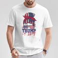 Trump Lady Inauguration Day 2025 Messy Bun American Flag T-Shirt Personalized Gifts